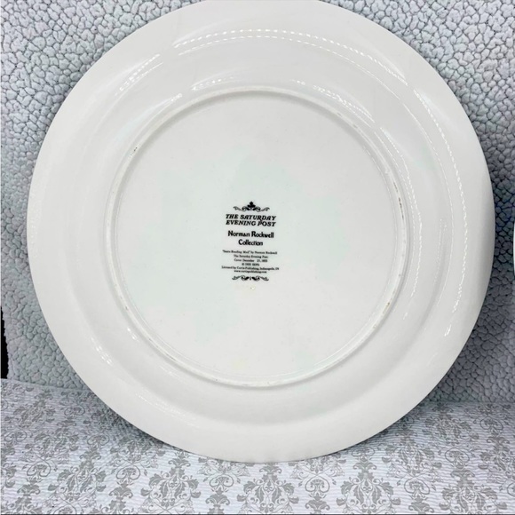 Norman Rockwell the Saturday evening post 4/piece plate set with stands - Picture 6 of 10